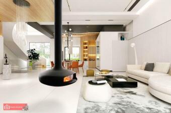 Подвесной дровяной камин Domofocus со стеклом в Владивостоке