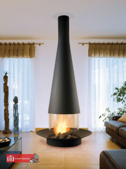 Центральный дровяной камин Filiofocus 1600 со стеклом  в Владивостоке