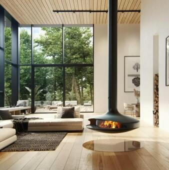 Подвесной дровяной камин Gyrofocus со стеклом в Владивостоке